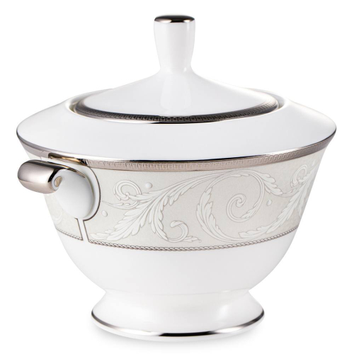 Сахарница Narumi Платиновый ноктюрн 300 мл, фарфор костяной