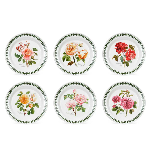 Набор тарелок закусочных 6 шт, 20 см, Portmeirion "Ботанический сад.Розы"