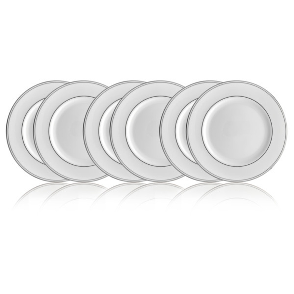 Набор закусочных тарелок 6 шт, 20,5 см, фарфор, LEN100210012-6, Федеральный, платиновый кант, Lenox в интернет-магазине Этикет