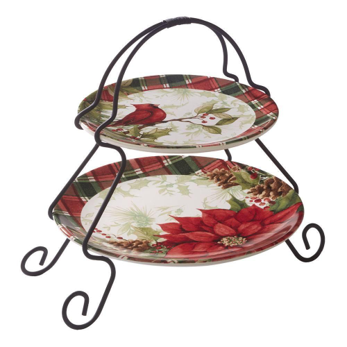 Блюдо двухъярусное Certified Int. Зимние заметки