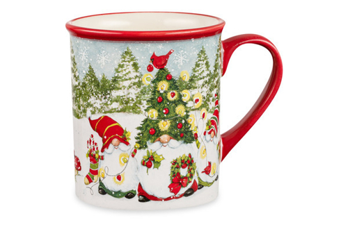 Кружка 480мл, керамика, Рождественские гномы с елочкой, Certified International