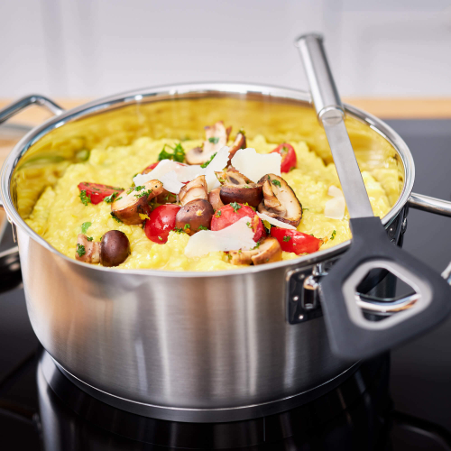 Кастрюля из нержавеющей стали 3,4 л, 20 см, со стеклянной крышкой, для индукционных плит, 91942 Roesle, Expertiso, Roesle