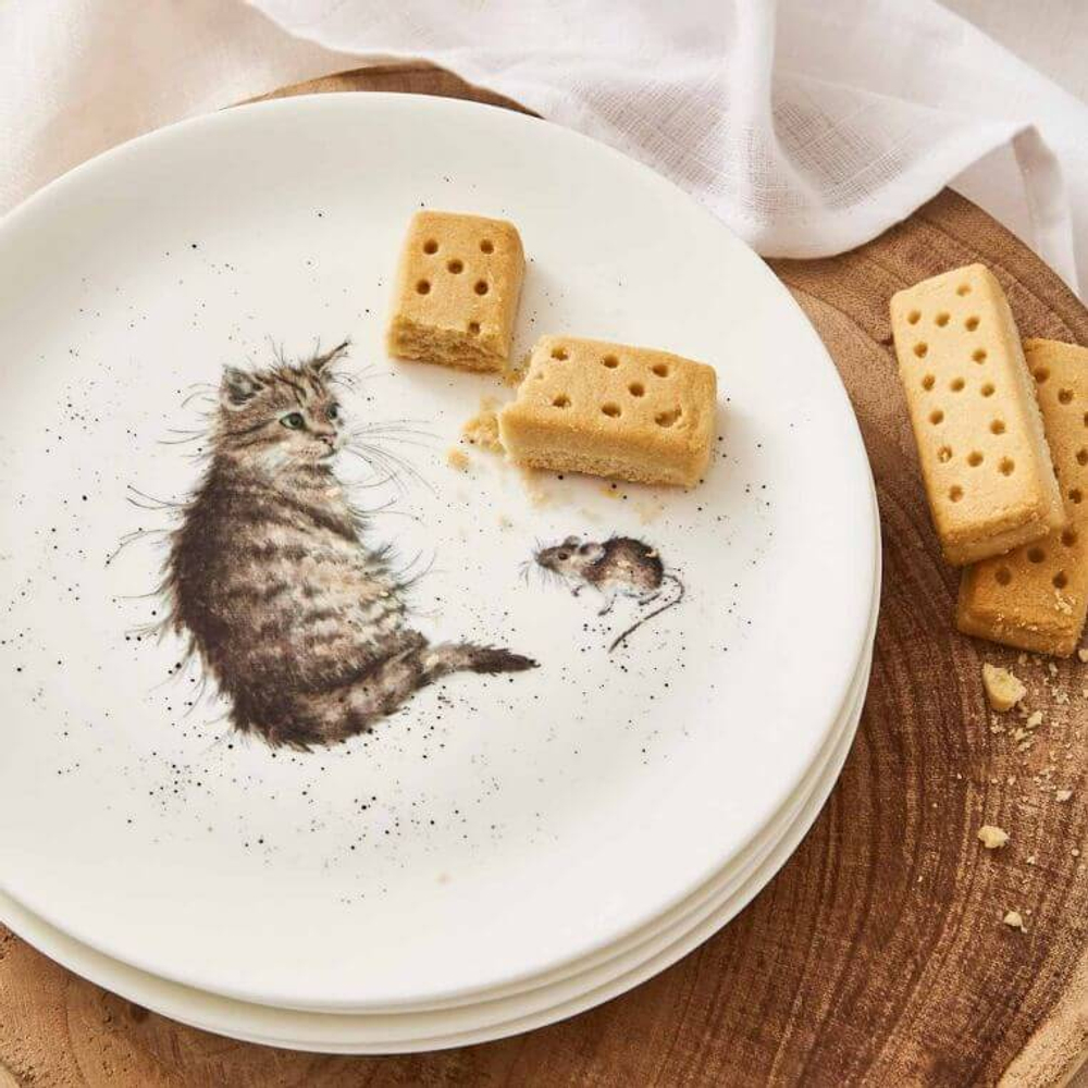 Закусочная тарелка "Забавная фауна. Кот и мышь", 20 см, Royal Worcester