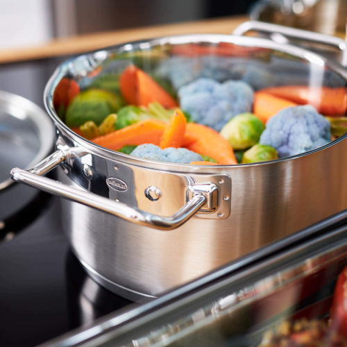 Кастрюля из нержавеющей стали  5,8 л, 24 см, со стеклянной крышкой, 91943 Roesle, Expertiso, Roesle