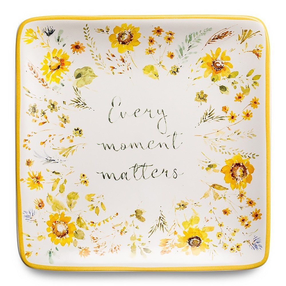 Тарелка пирожковая квадратная 15х15 см Certified Int. Подсолнухи, Каждое мгновение значимо