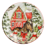 Тарелка закусочная "Лошадь вороная" 23 см, керамика, CER37286-2, Рождество в усадьбе, Certified International