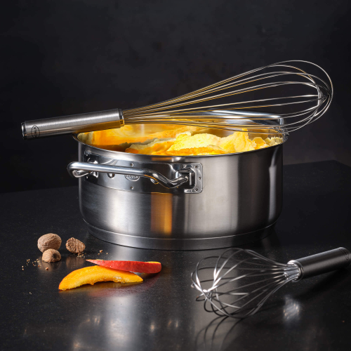Кастрюля из нержавеющей стали 2,7 л, 20 см, со стеклянной крышкой, для индукционных плит, 91944 Roesle, Expertiso, Roesle