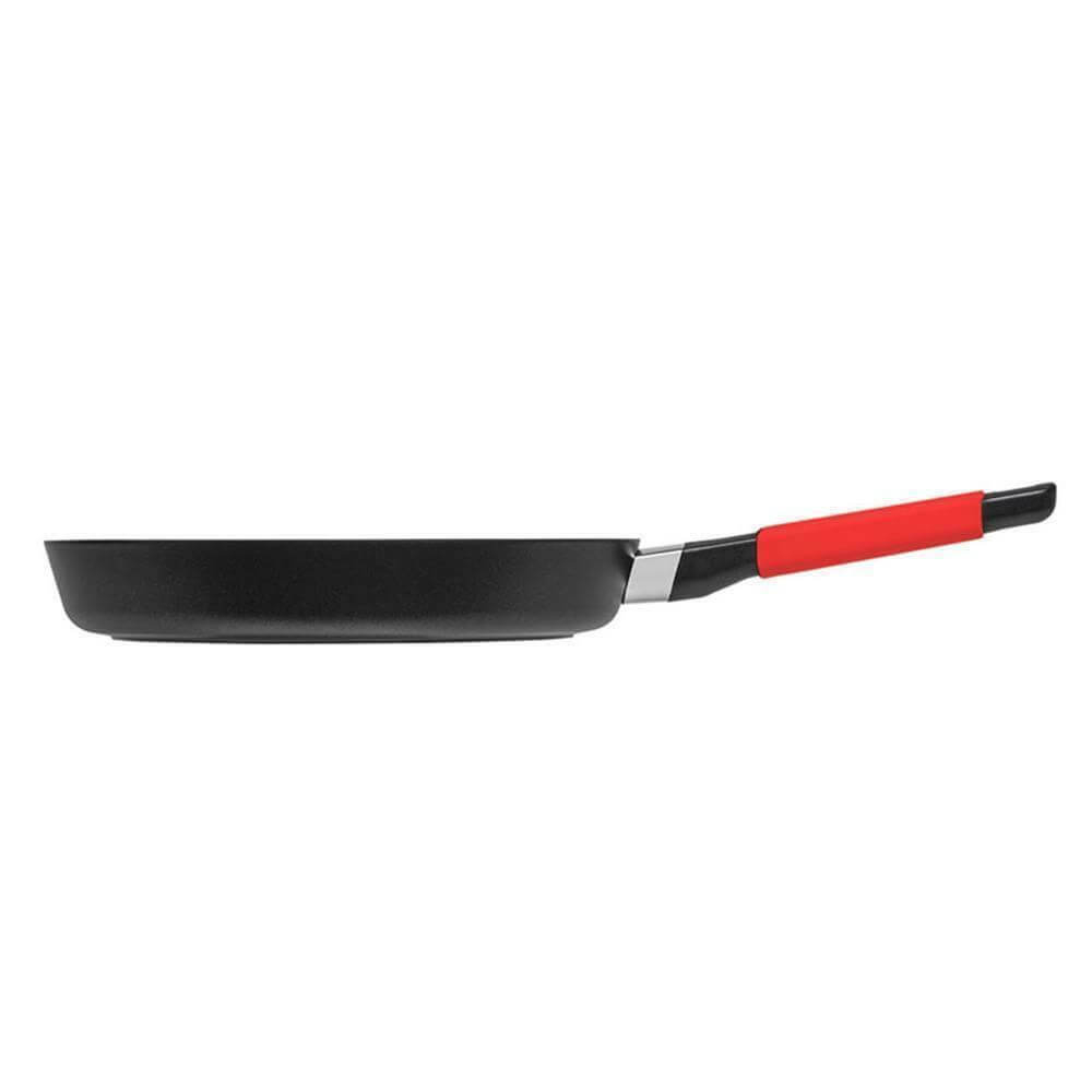 Алюминиевая сковорода 28 см,  с антипригарным покрытием, с красной силиконовой ручкой, 30128r, Squality