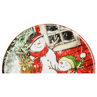 Тарелка пирожковая "Два снеговика" 15 см, керамика, CER37261-1, Дом снеговика, Certified International