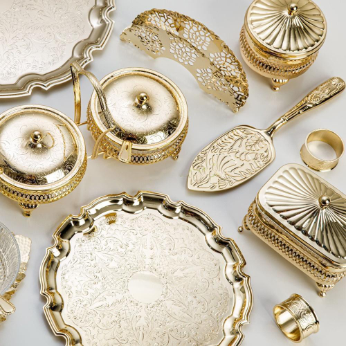 Поднос Чиппендейл 31,5 см Queen Anne золотой