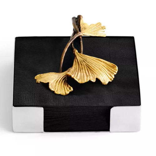 Подставка для салфеток Michael Aram Листья гинкго 13,5 см, сталь нержавеющая