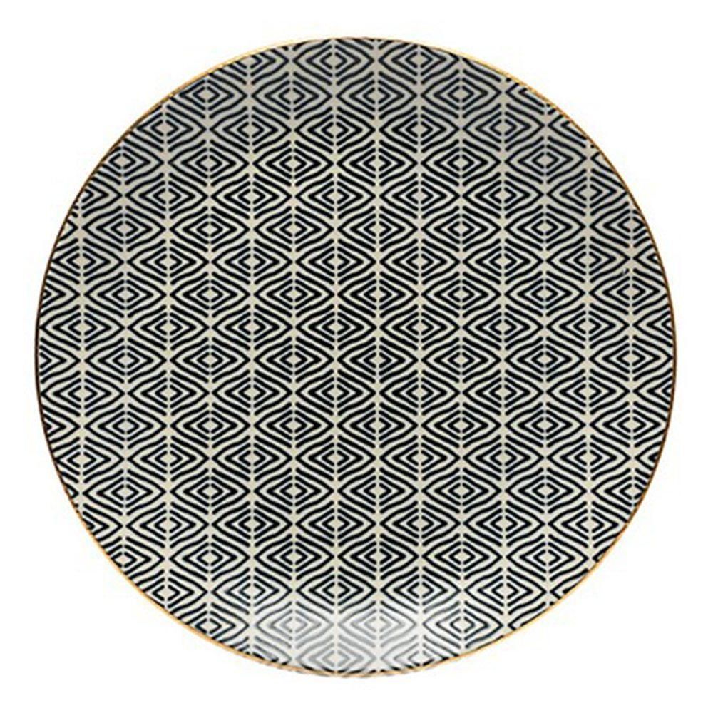 Тарелка хлебная 16,7 см Costa Nova Augusta Diamond Weave Gold черная