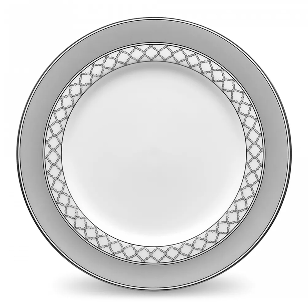Тарелка закусочная Noritake Царский дворец, платиновый кант 21 см, фарфор