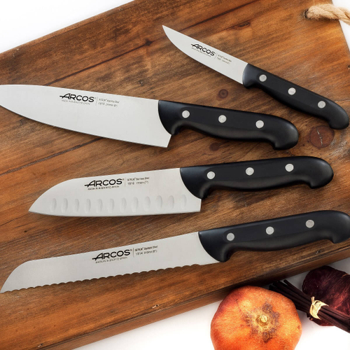 Нож для хлеба 21 см, из прокатной высокоуглеродистой нержавеющей стали, пластиковая рукоять, черный, 1514, Maitre, Arcos