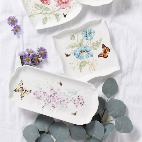 Блюдо для подачи сервировочное 25 см, LEN885304, Бабочки на лугу, Lenox