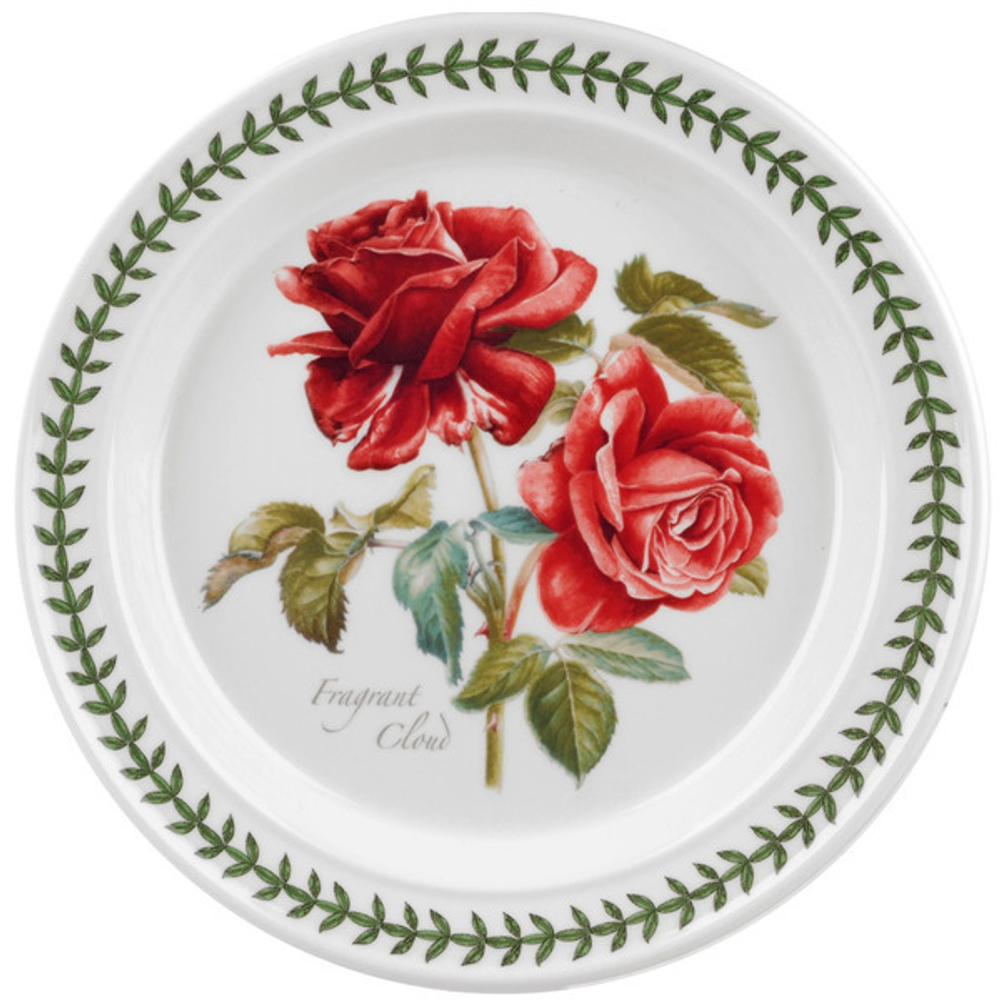 Тарелка обеденная Portmeirion "Ботанический сад. Розы. Ароматное облако, красная роза" 25см