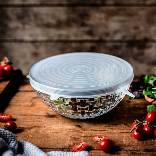 Салатник хрустальный с силиконовой крышкой, 23 см, круглый, Bossa Nova, Nachtmann