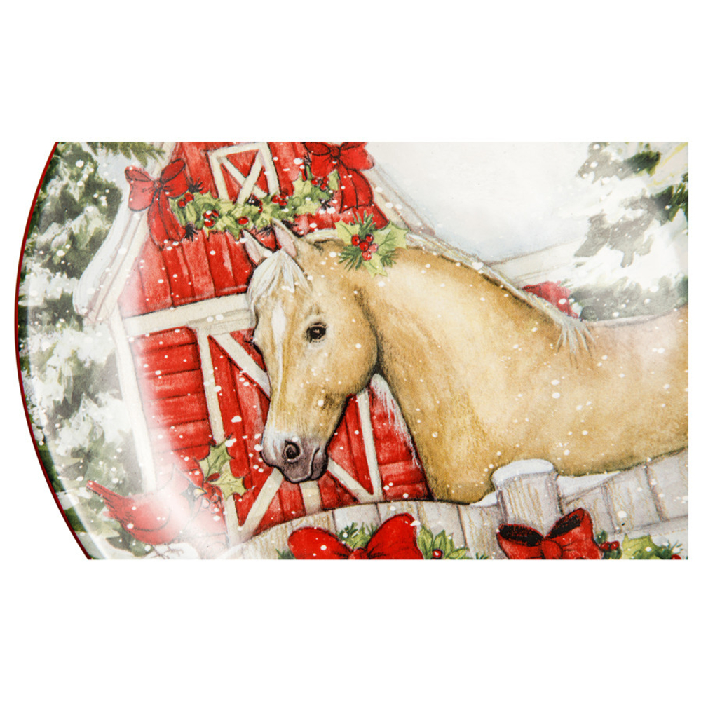Тарелка закусочная "Лошадь каурая" 23 см, керамика,CER37286-4, Рождество в усадьбе, Certified International.