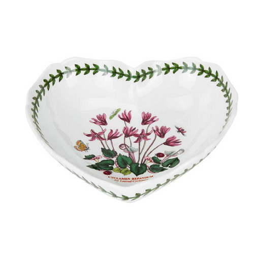 Блюдо-сердце  Portmeirion "Ботанический сад. Цикламен" 21,5см