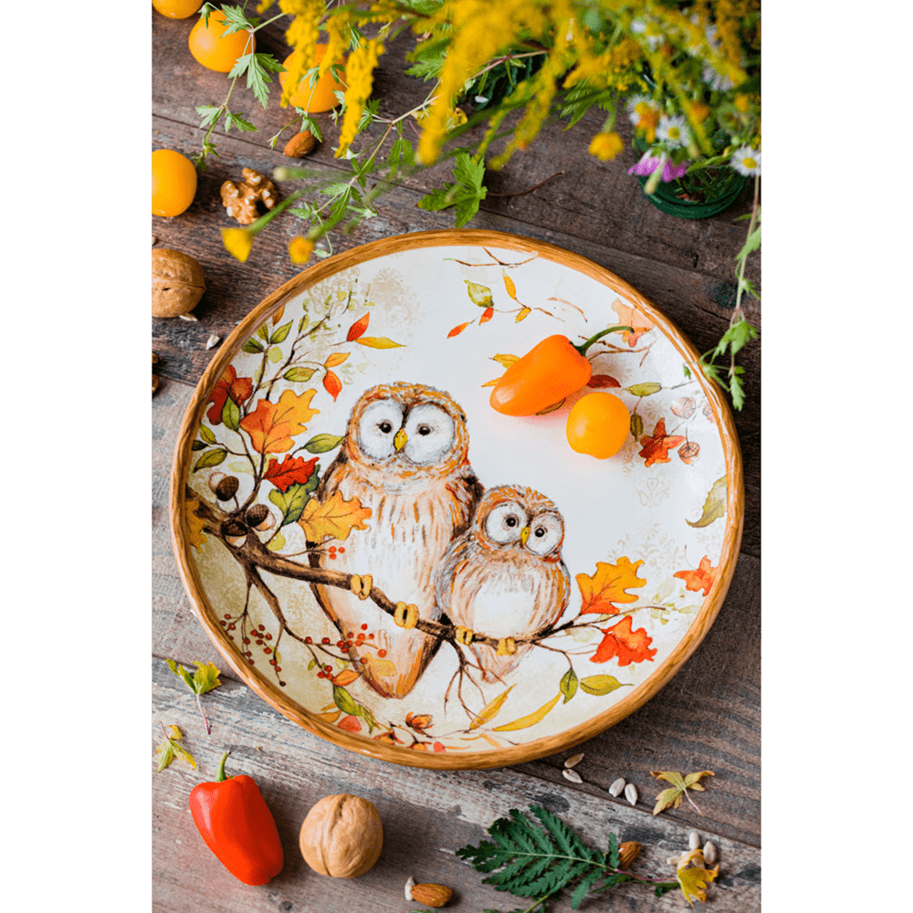 Тарелка десертная Совы 21,5 см Certified Int. Сосновый лес