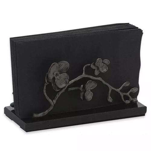 Салфетница Michael Aram Чрная орхидея 20 см, гранит, черная