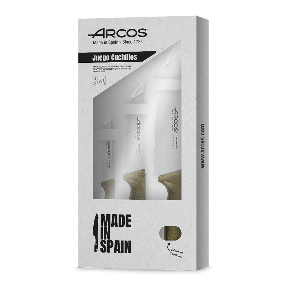 Набор кухонных ножей ARCOS Niza 3 пр коричневый