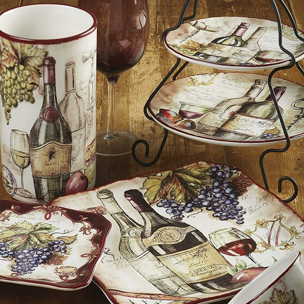 Тарелка десертная Красный виноград 21,5 см Certified Int. Секреты Виноделов