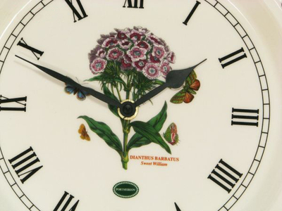 Часы настенные  Portmeirion "Ботанический сад. Гвоздика турецкая" 25см