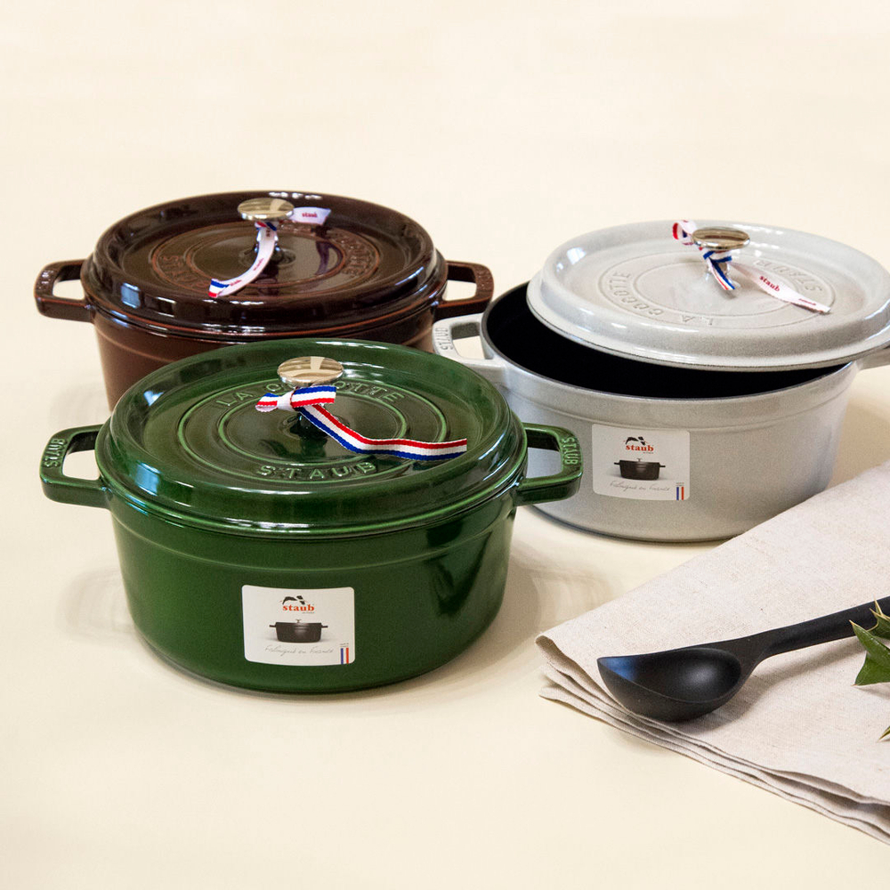 Кокот круглый, 3,8 л, 24 см, белый трюфель, La Cocotte, Staub