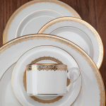 Набор обеденных тарелок 6 шт, 27 см, фарфор, LEN887841-6, Золотые кружева, Lenox в онлайн-магазине Этикет