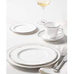 Этикет: Тарелка закусочная 20,5 см, фарфор, LEN100210012, Федеральный платиновый кант, Lenox