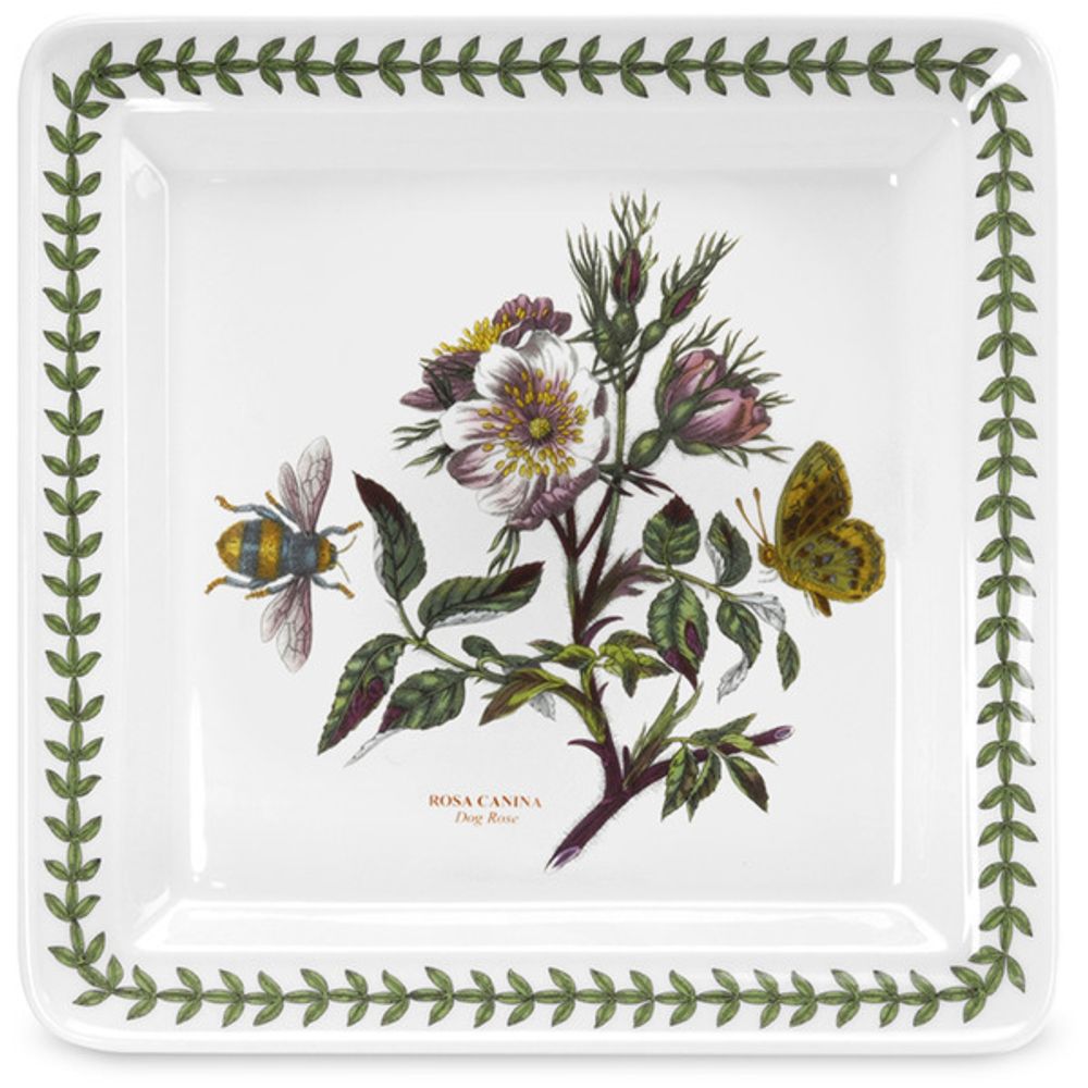 Тарелка квадратная  Portmeirion "Ботанический сад. Шиповник" 21,5см