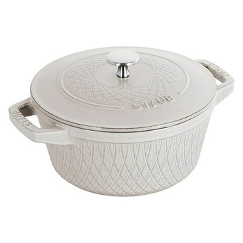 Кокот круглый, 24 см, 4,25 л, белый трюфель, Staub