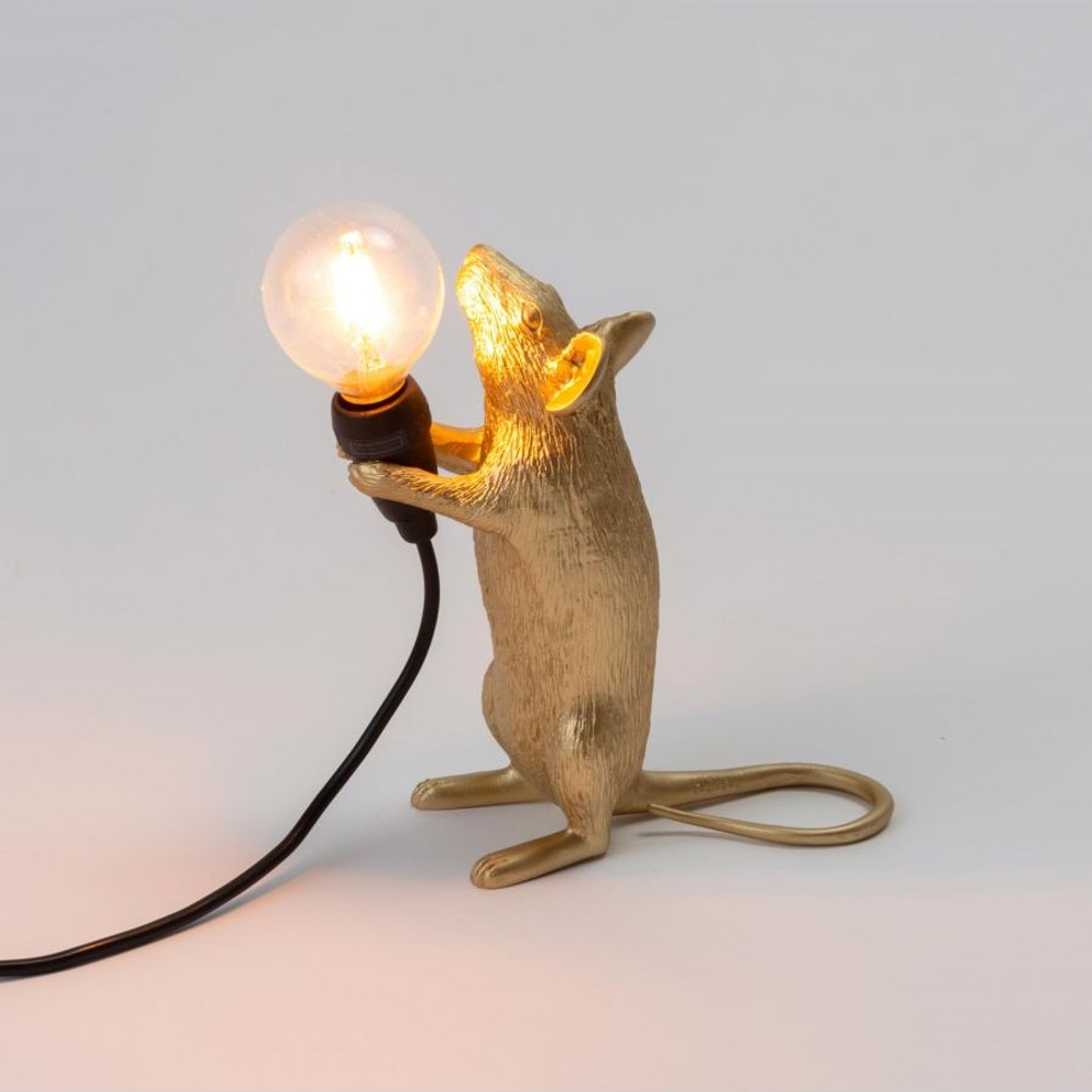 Настольная лампа Mouse Lamp Standing GOLD USB, Seletti