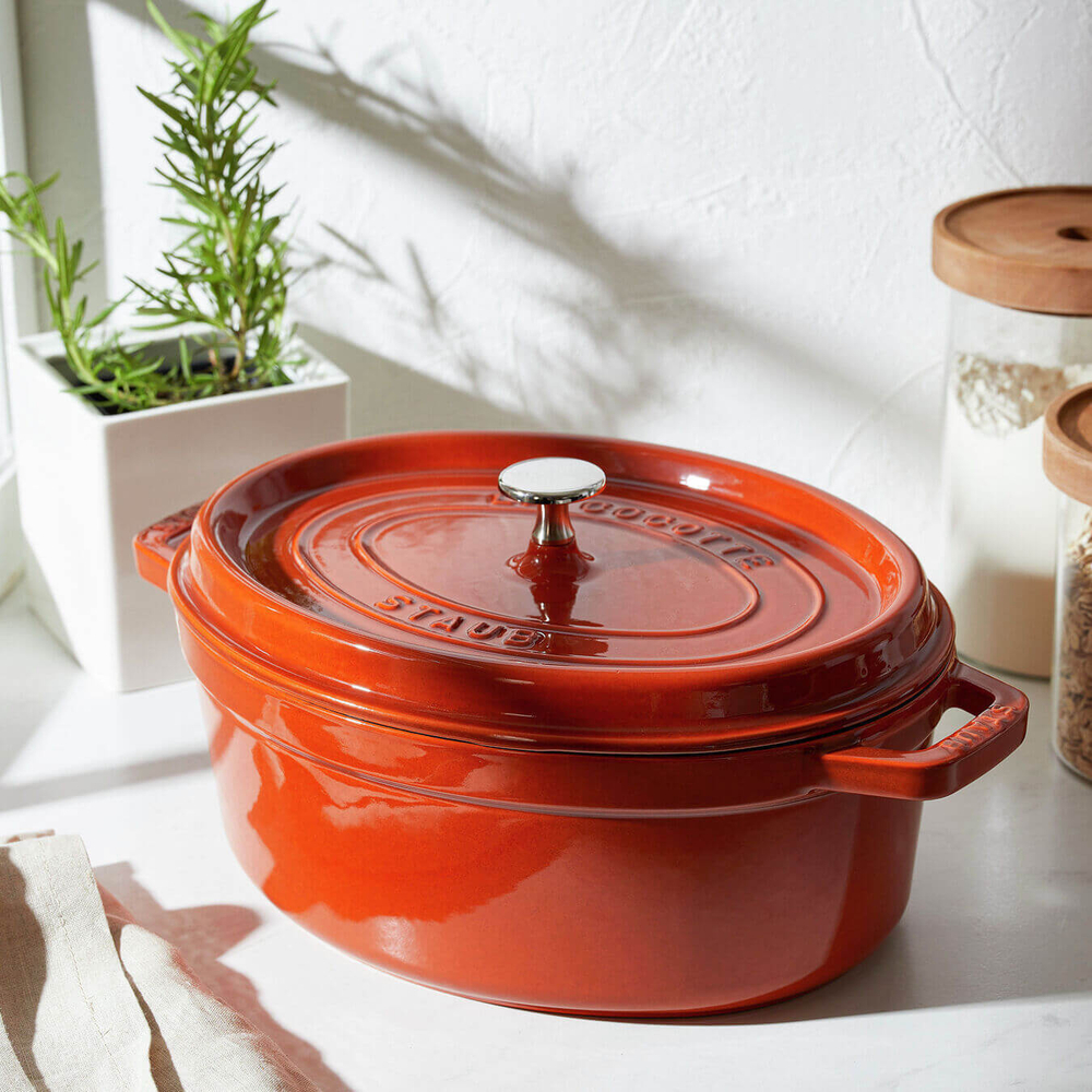 Кокот овальный, 29 см, корица, La Cocotte, Staub