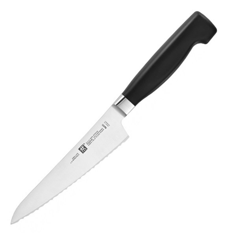 Нож поварской с серрейторной заточкой 140 мм, TWIN Four Star, Zwilling
