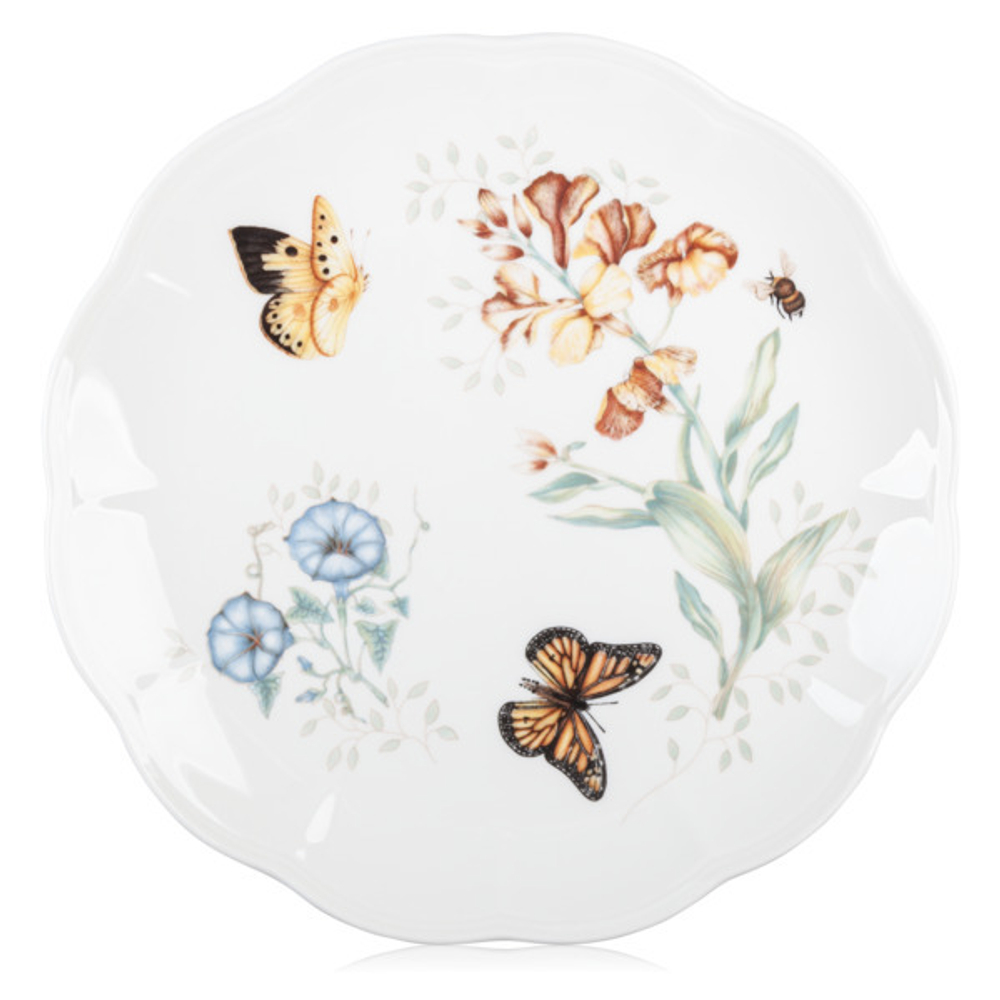 Тарелка обеденная 27,5 см, круглая, "Бабочка-Монарх", LEN6083380, Бабочки на лугу, Lenox