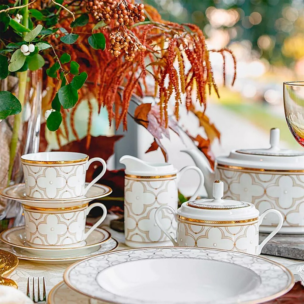 Чайник Noritake Трефолио, золотой кант 1,3 л, фарфор костяной
