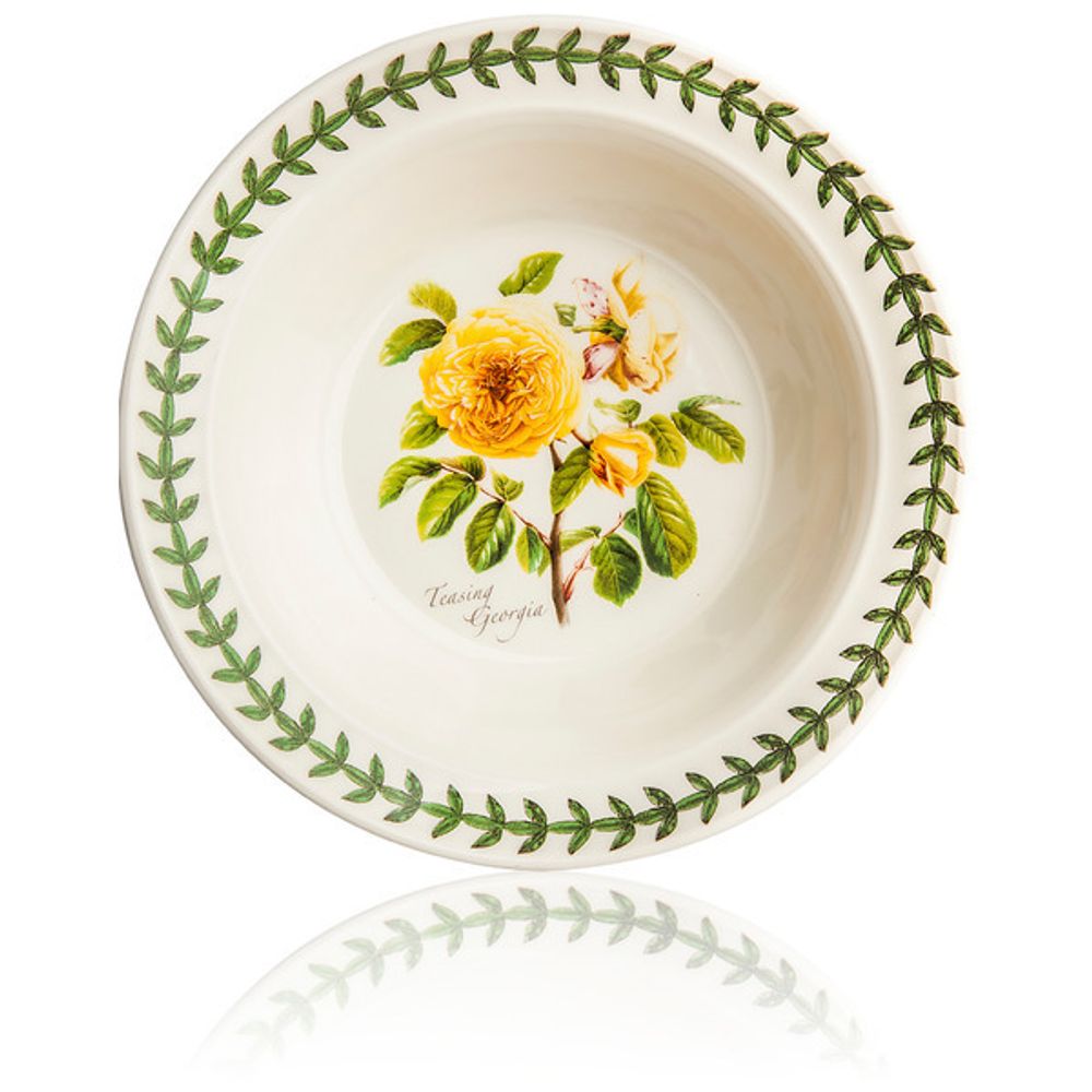 Тарелка для каши Portmeirion "Ботанический сад. Розы.Джорджия, желтая роза" 15см