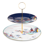 Блюдо двухъярусное Wedgwood Вандерласт Пагода h 23,5 см, фарфор, п/к
