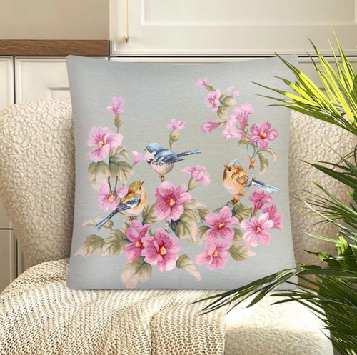 Наволочка 45x45 см, коллекция "Нежные птички", Le Gobelin
