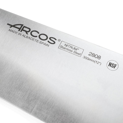 Поварской нож «Шеф» 30 см, из нержавеющей стали, черный, Universal, Arcos