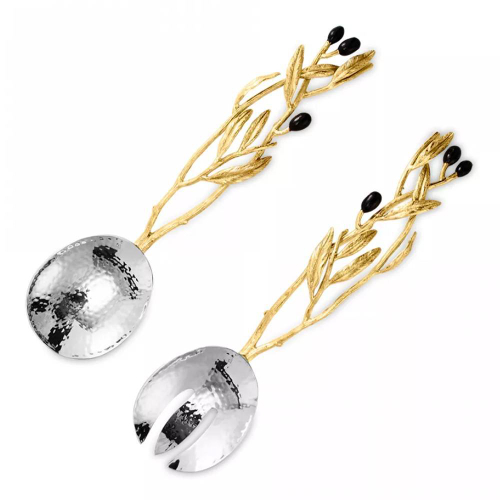 Набор сервировочных предметов Michael Aram Оливковая ветвь 29 см, 2 шт, сталь нержавеющая