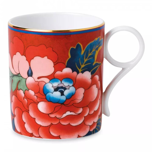 Кружка Wedgwood Пионы 240 мл, фарфор, красная, п/к