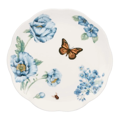 Тарелка десертная Голубая 20 см, LEN-4-833416, Бабочки на лугу, Lenox