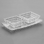 Менажница 3 предмета: прямоугольная тарелка + 2 квадратных салатника, Bossa Nova, Nachtmann