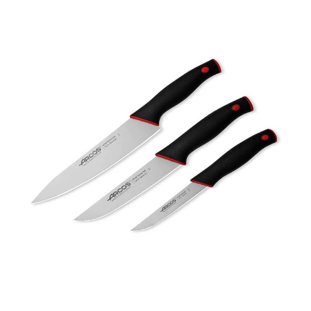 Набор кухонных ножей 3 шт, черный/красный, 859500, Duo, Arcos