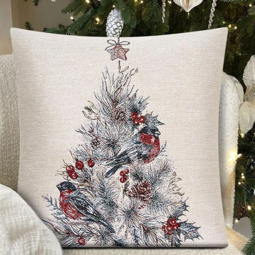 Наволочки 45х45 см, коллекция "Снегири Елка ", Le Gobelin