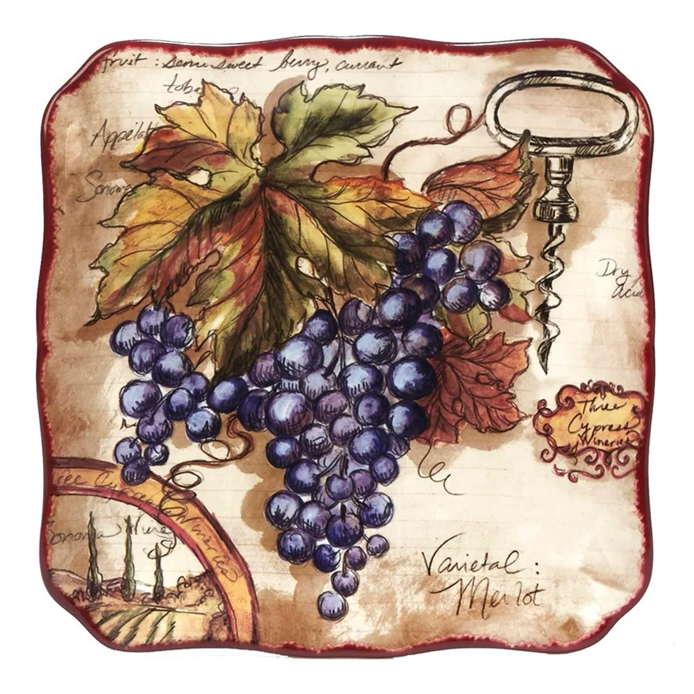 Тарелка десертная Синий виноград 21,5 см Certified Int. Секреты Виноделов