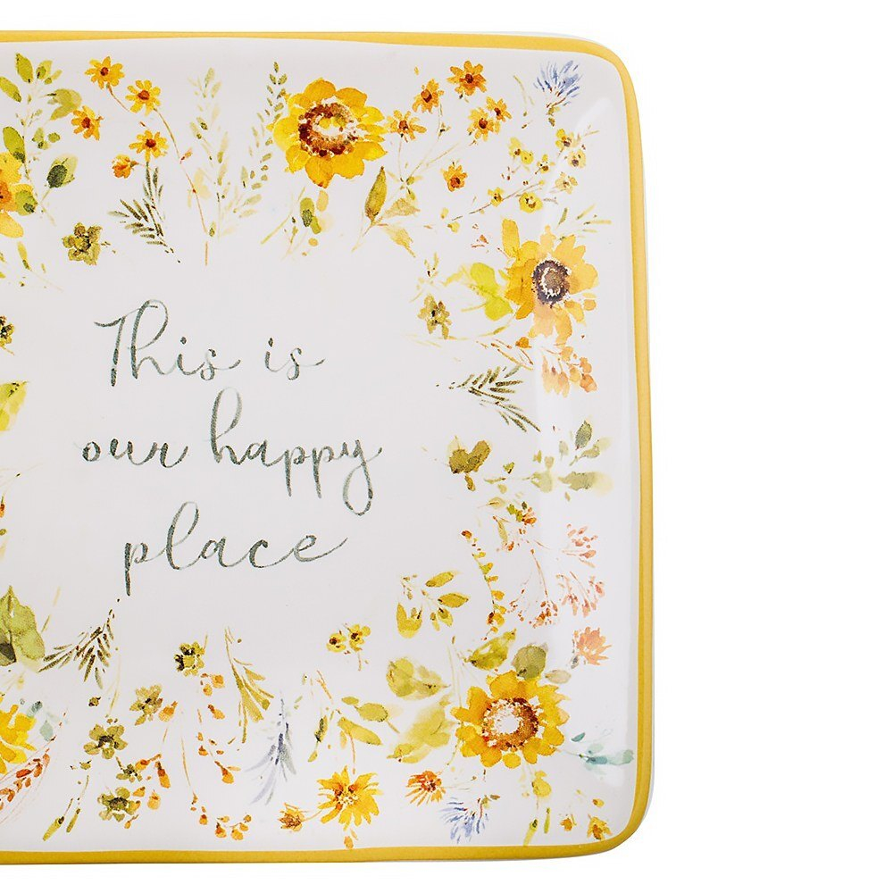 Тарелка пирожковая квадратная 15х15 см Certified Int. Подсолнухи, Наше счастливое место